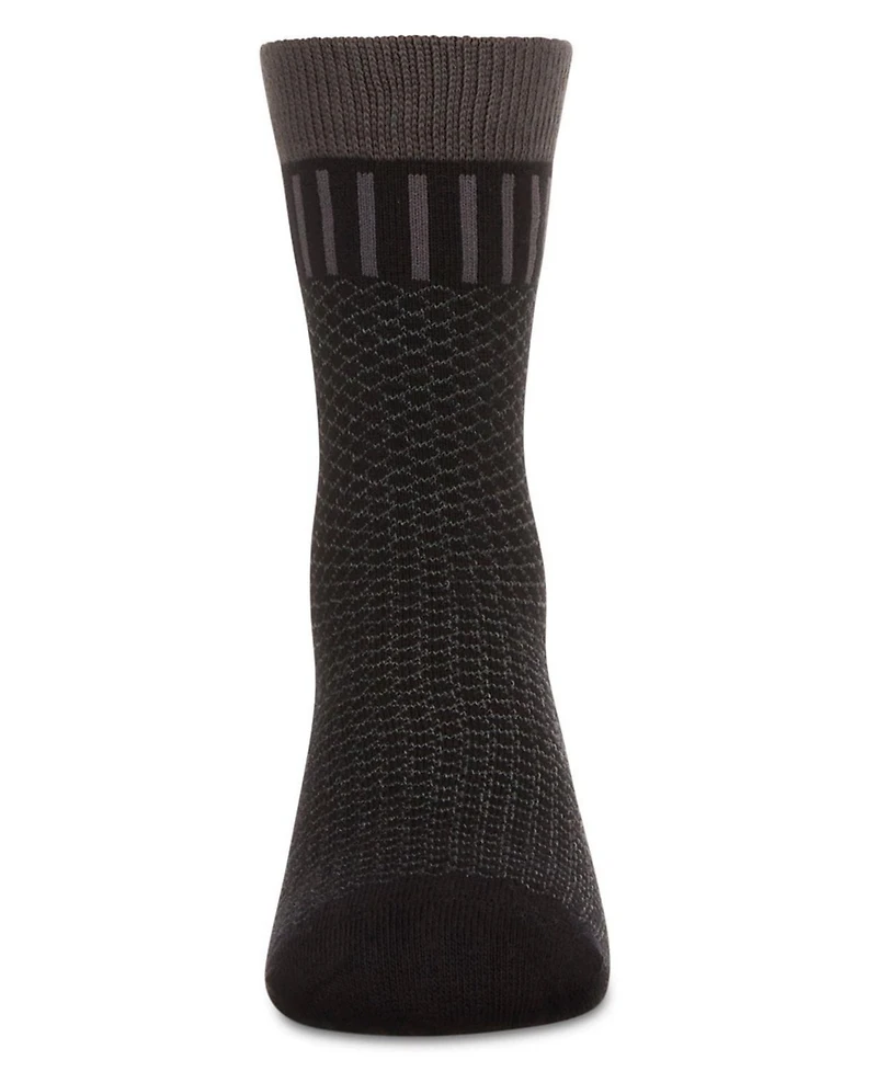 Memoi Boys Geometric-Pattern Cotton-Rich Crew Sock