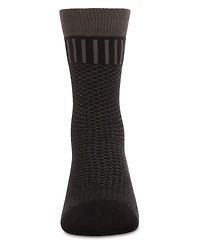 Memoi Boys Geometric-Pattern Cotton-Rich Crew Sock