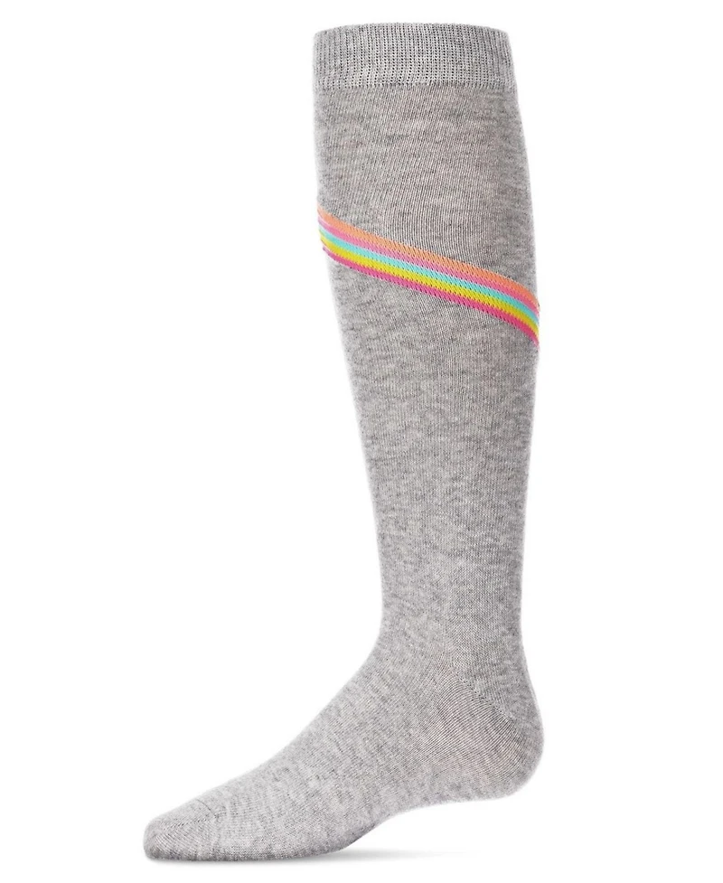 Memoi V Stripe Lurex Cotton Blend Knee High Socks