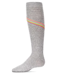 Memoi V Stripe Lurex Cotton Blend Knee High Socks