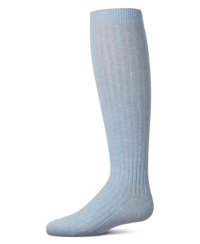 Memoi Girls Ribbed Cotton Blend Knee High Sock