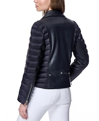 Julia & Stella by Maximilian Women's Leather Puffer Jacket