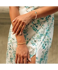 Spero London Sterling Silver Paperclip and Beaded Twisted Chain Bracelet