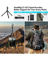 SmallRig Ct-20 4-Section Aluminum Tripod/Monopod with Ball Head, Black