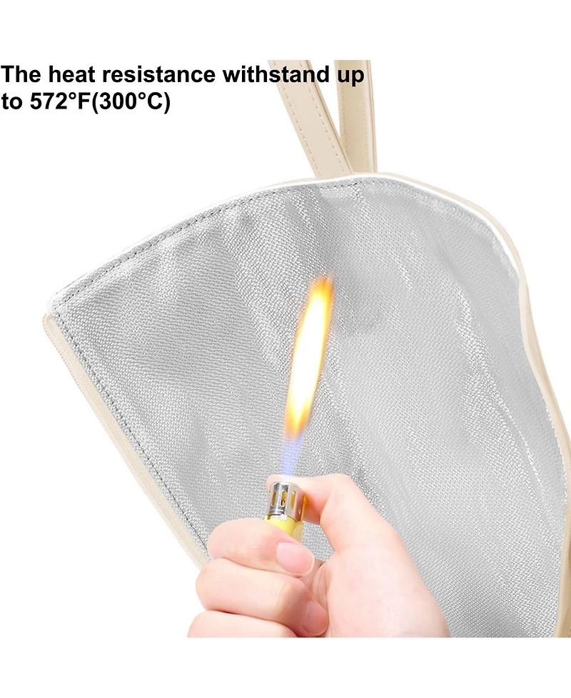 Bubm Beige Heat Resistant Hair Tool Organizer - 11.4”x3.5”x2.8” Travel Pouch for Curling Irons, Flat Irons & Straighteners