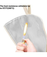 Bubm Beige Heat Resistant Hair Tool Organizer - 11.4”x3.5”x2.8” Travel Pouch for Curling Irons, Flat Irons & Straighteners