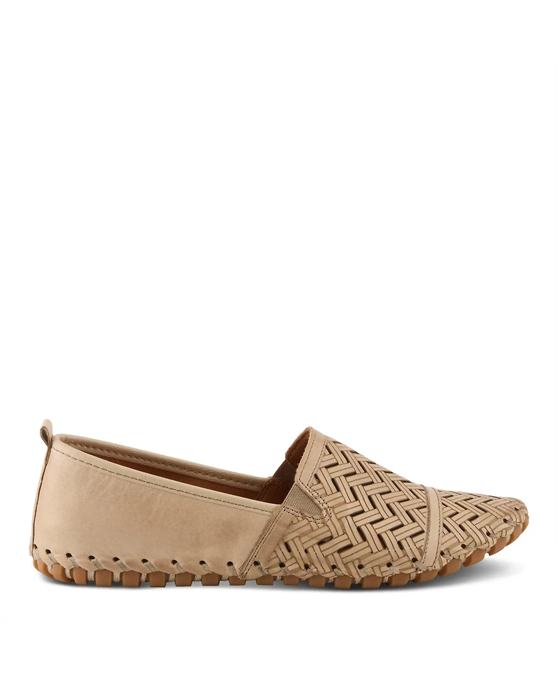 Spring Step Kapri Flexible Leather Loafer with Cutout Detail and Removable Arch Support Insole