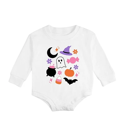 Sweet Wink Baby Girls Halloween Fun Long Sleeve Romper
