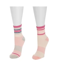 Muk Luks Women's Studio Socks - Quarter Crew Nylon Compression 2 Pack