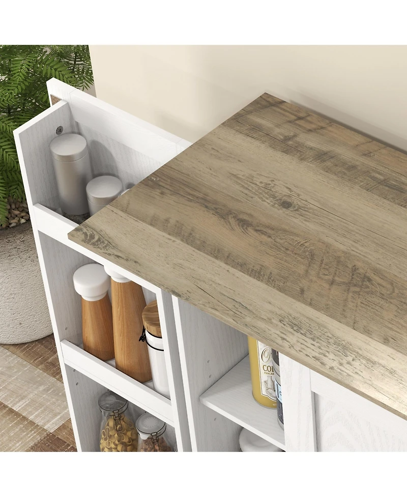 Slickblue Modern Kitchen Storage Cabinet with Adjustable Shelves for Organized Pantry