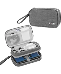 Bubm Gray Travel Case for Nintendo 3DS/3DS Xl/New 2DS Xl - Double Compartment Protective Carrying Bag with Accessory Storage