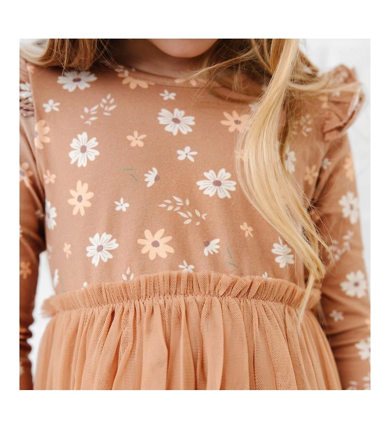Sweet Wink Little and Big Girls Ditsy Fall Floral Long Sleeve Tutu Dress