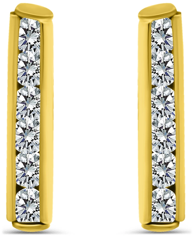 Giani Bernini Cubic Zirconia Set Bar Post Earrings (5/8 ct. t.w.) in 18K Gold Over Sterling Silver, Macy's Exclusive