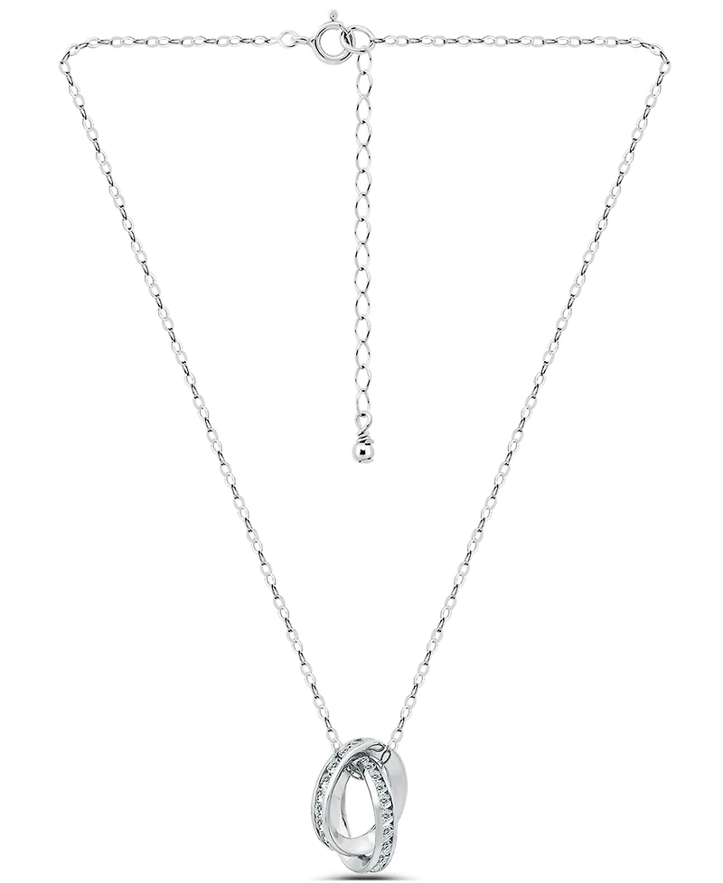 Giani Bernini Cubic Zirconia Interlocking Rolling Circles Necklace (2-1/2 ct. t.w.) 18K Gold Over Sterling Silver, Macy's Exclusive