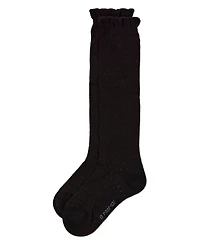 Memoi Little Girls Pointelle Soft Stretch Cotton Knee Socks