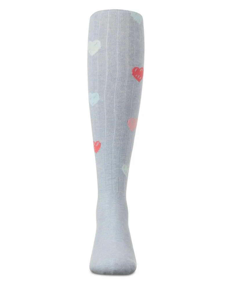 Memoi Girls' Multi Heart Graffiti Cotton Tights
