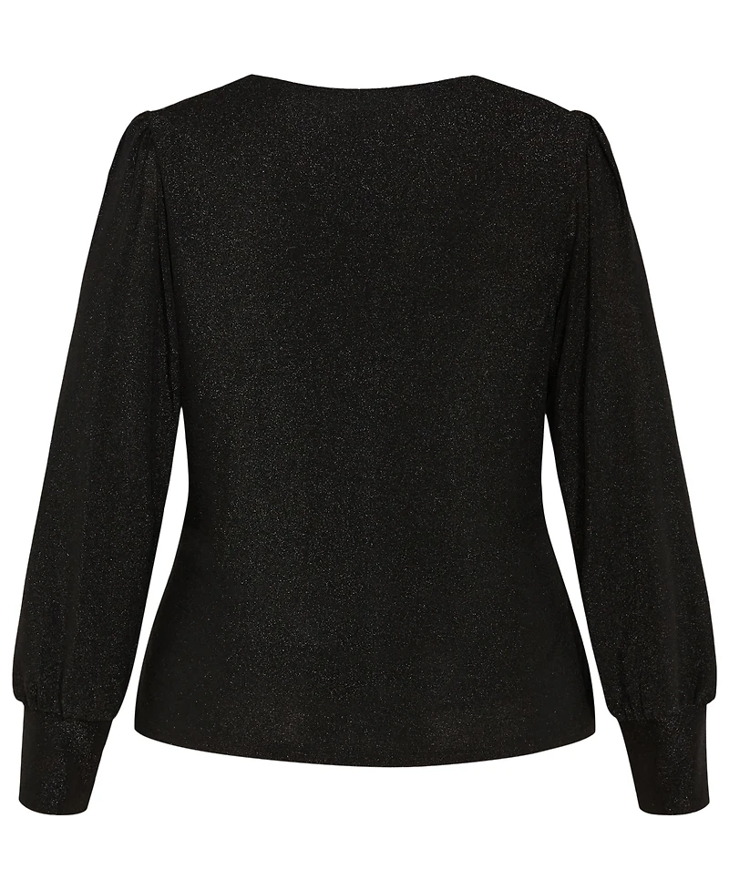 City Chic Women's Plus Glowing Lurex Top