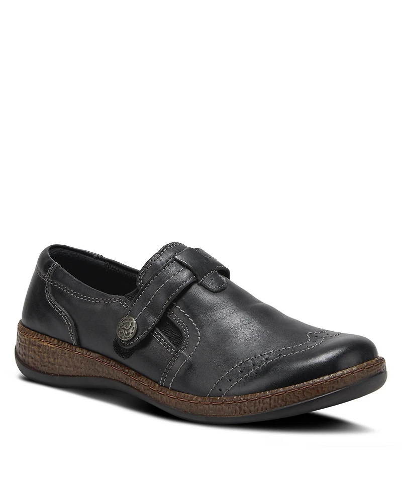 Spring Step Smolqua Leather Loafer with Adjustable Strap and Cushioned Insole