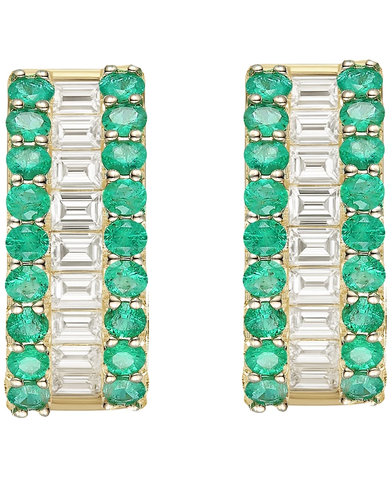 Macy's Gemstone and Diamond Earrings (1/4 ct.t.w.) 14K Gold White