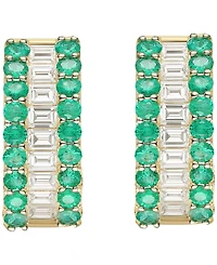 Macy's Gemstone and Diamond Earrings (1/4 ct.t.w.) 14K Gold White