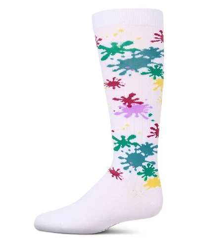 Memoi Girls Stretch Cotton "Splatter Paint" Knee Sock