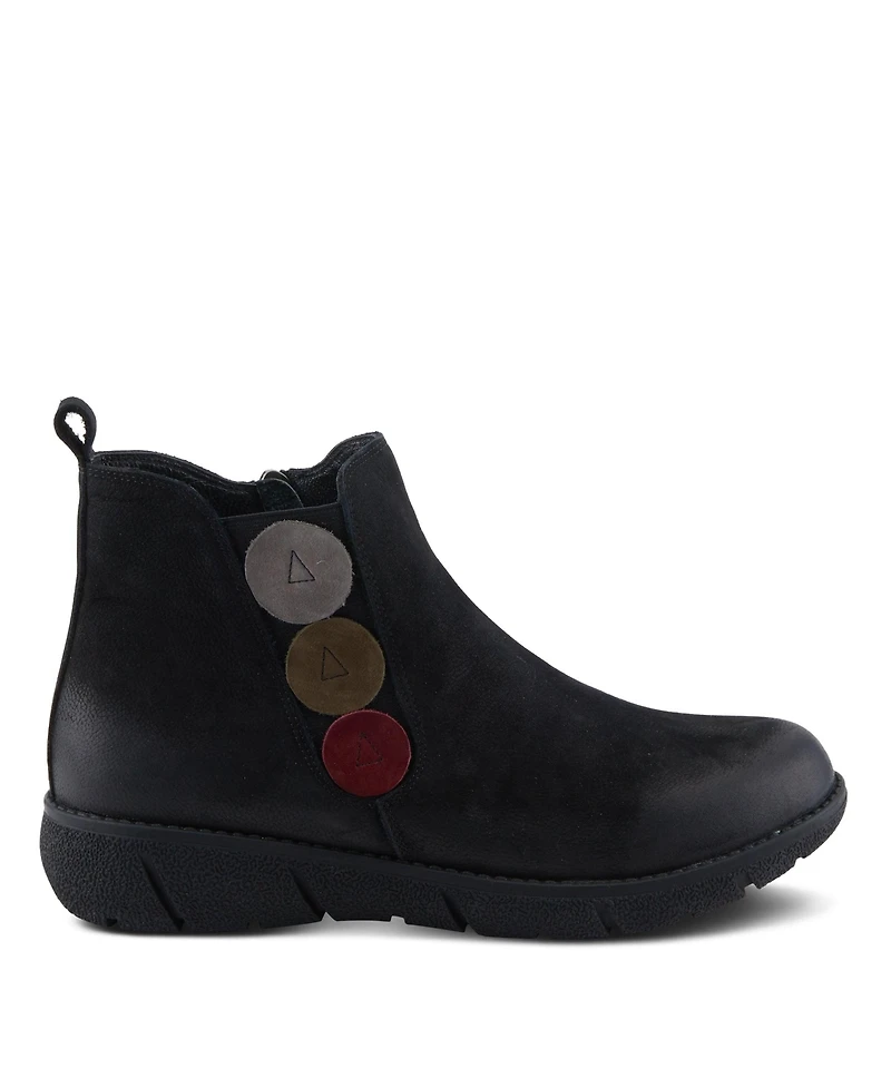 Azura Spring Step Katana Burnished Nubuck Leather Bootie with Removable Insole and Rugged Sole