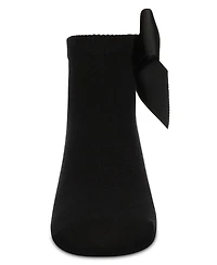 Memoi Little Girls Bow-on-Back Cotton-Rich Anklet Sock