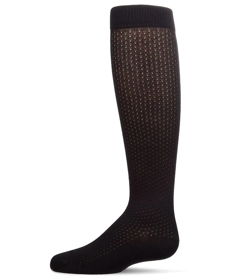 Memoi Big Girls Pointelle Dot Knee High Socks