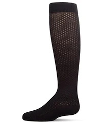 Memoi Big Girls Pointelle Dot Knee High Socks