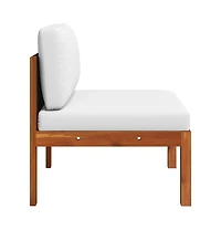 Garden Middle Sofa with Cushions Wood Acacia&Rope