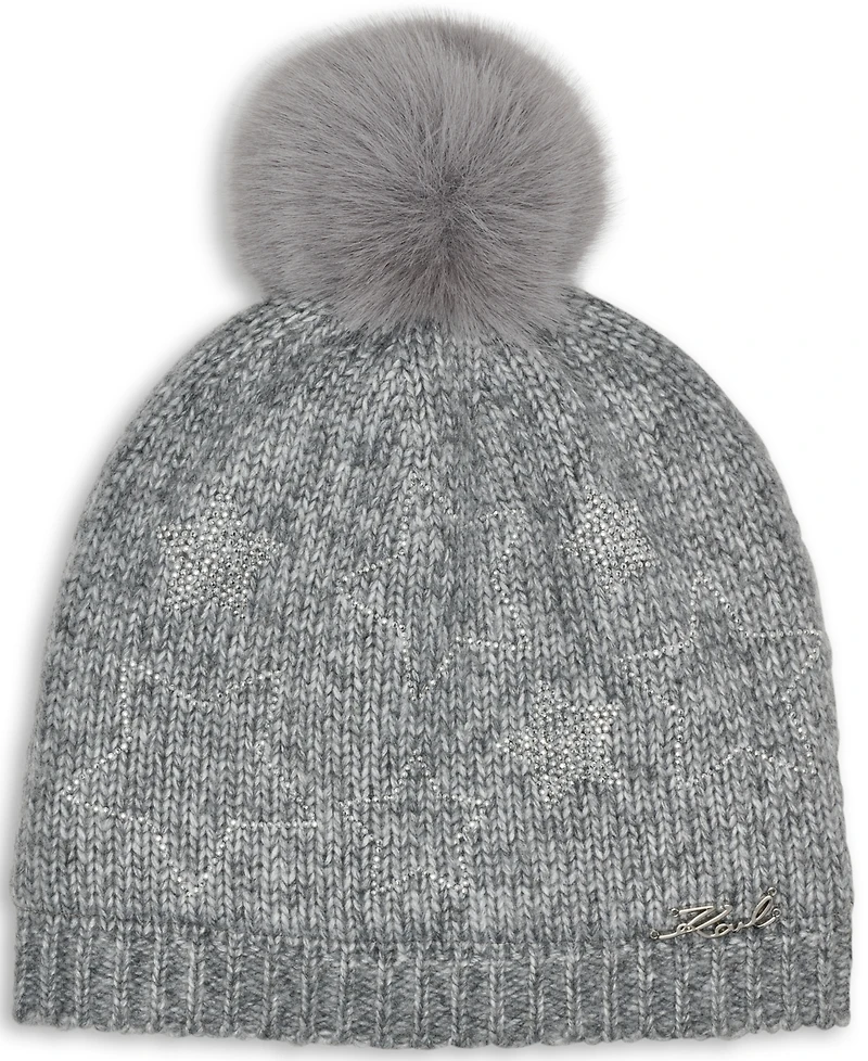 Karl Lagerfeld Paris Women's Studded Star Detail Beanie