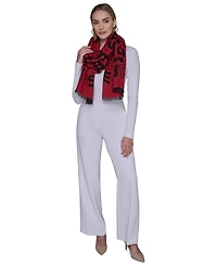 Karl Lagerfeld Paris Women's Jumble Block Letter Blanket Scarf