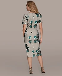 Donna Karan New York Women's Boat Neck Midi Dress