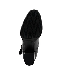 Azura Spring Step Nazca Leather Ankle Bootie with Gold Snap Button and Functional Zipper