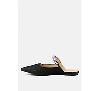 Geode Pearl Embellished Slip On Mules