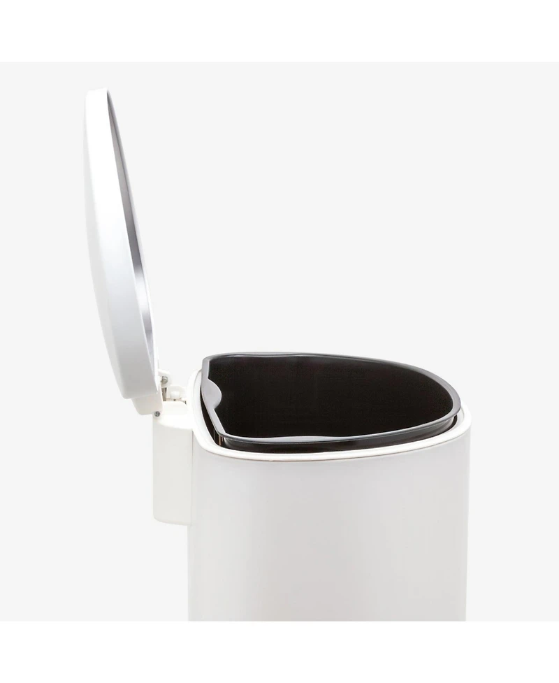 Qualiazero 50L / 13.2 Gallon D-Shape Step Can - Matte White