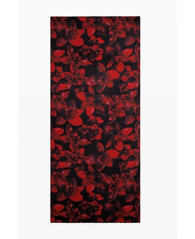 Desigual Women's Rectangular scarf with red flowers