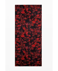 Desigual Women's Rectangular scarf with red flowers