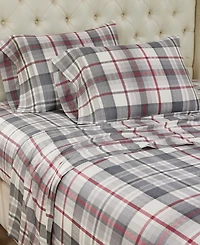 Southshore Fine Linens Highland Plaid Extra Deep Pocket 300- Thread Count 4-Pc. Sheet Set, California King