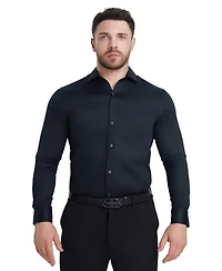 Perry Ellis Solid Sateen Slim Fit Dress Shirt