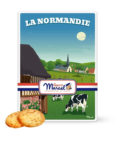 Sacre Marcel Normandie Countryside Tin with French Apple Shortbreads, 3.5oz