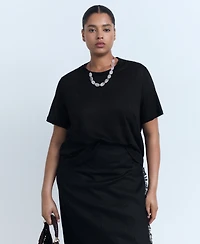 Mango Women's Short-Sleeved Linen T-Shirt