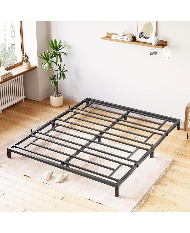 6 Inch Queen Bed Frame No Box Spring Needed, Heavy Duty Metal Platform Bed Frame Queen Size for Bedroom Easy Assembly, Noise Free, Black, Queen