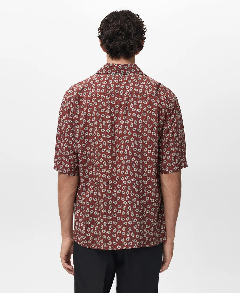 Mango Men's Printed Fluid Regular-Fit Shirt