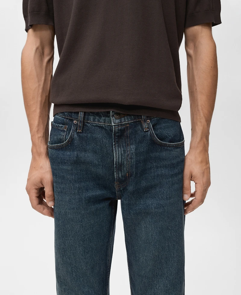 Mango Men's Moby Straight-Fit Dark-Wash Jeans