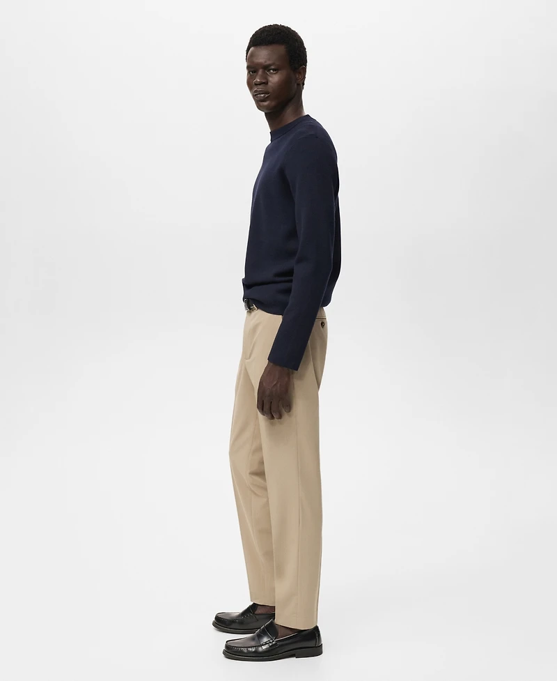 Mango Men's Pleated Slim-Fit Pants