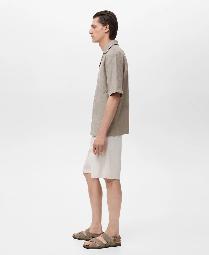 Mango Men's Embroidered Cotton Shirt