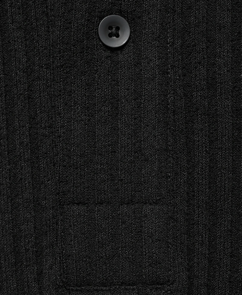 Mango Men's Textured Knitted Polo Shirt