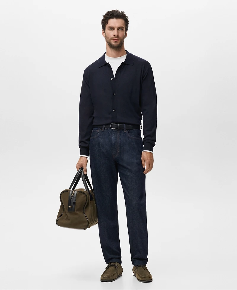 Mango Men's Merino Wool Cardigan