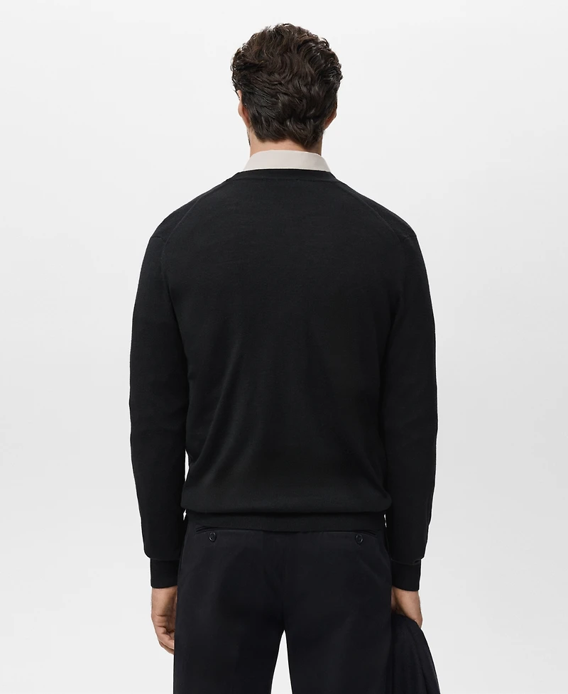 Mango Men's Merino Wool Cardigan